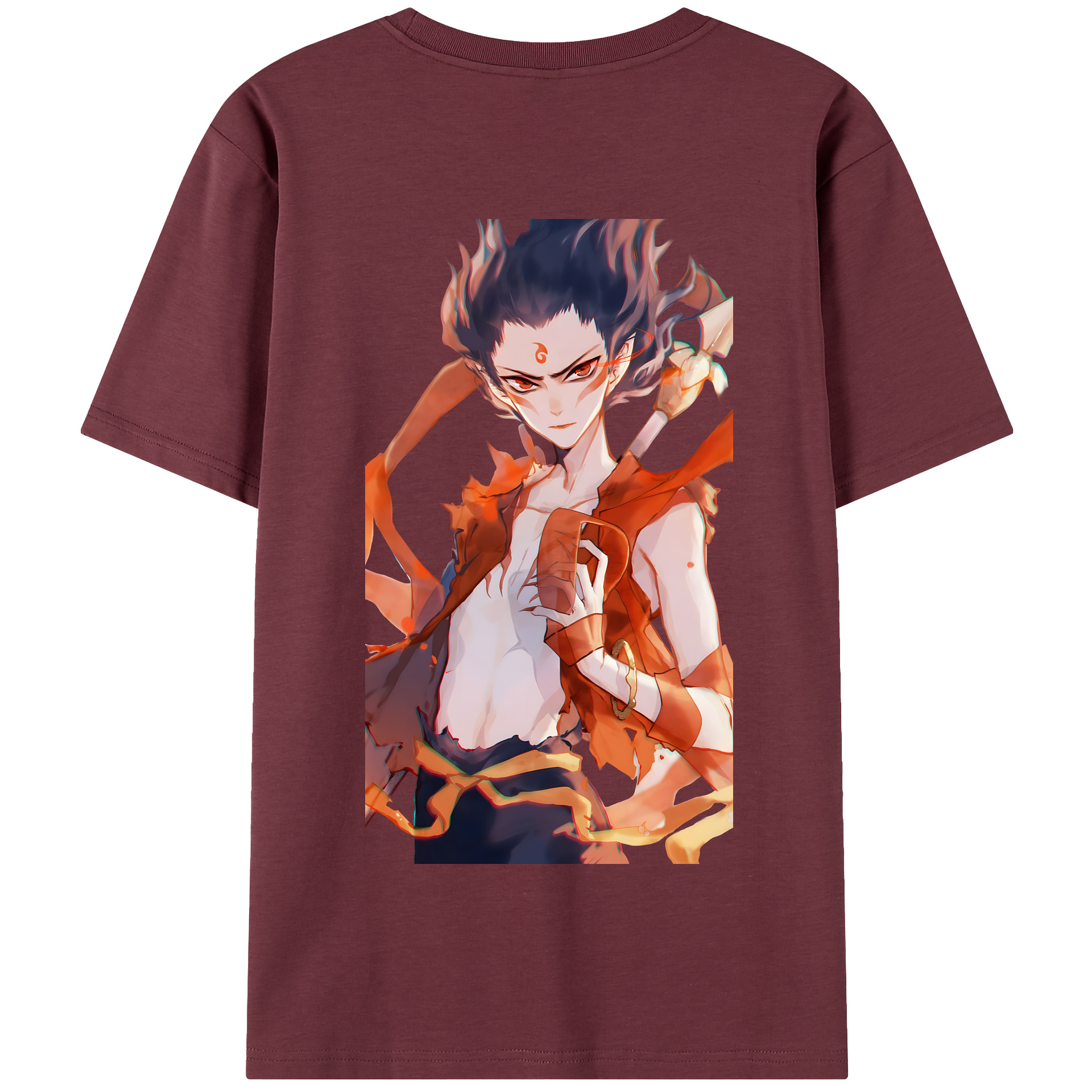 （画像用） Ne Zha 2 ナタ 魔童の大暴れ 綿100％半袖Tシャツ（背面プリント）
